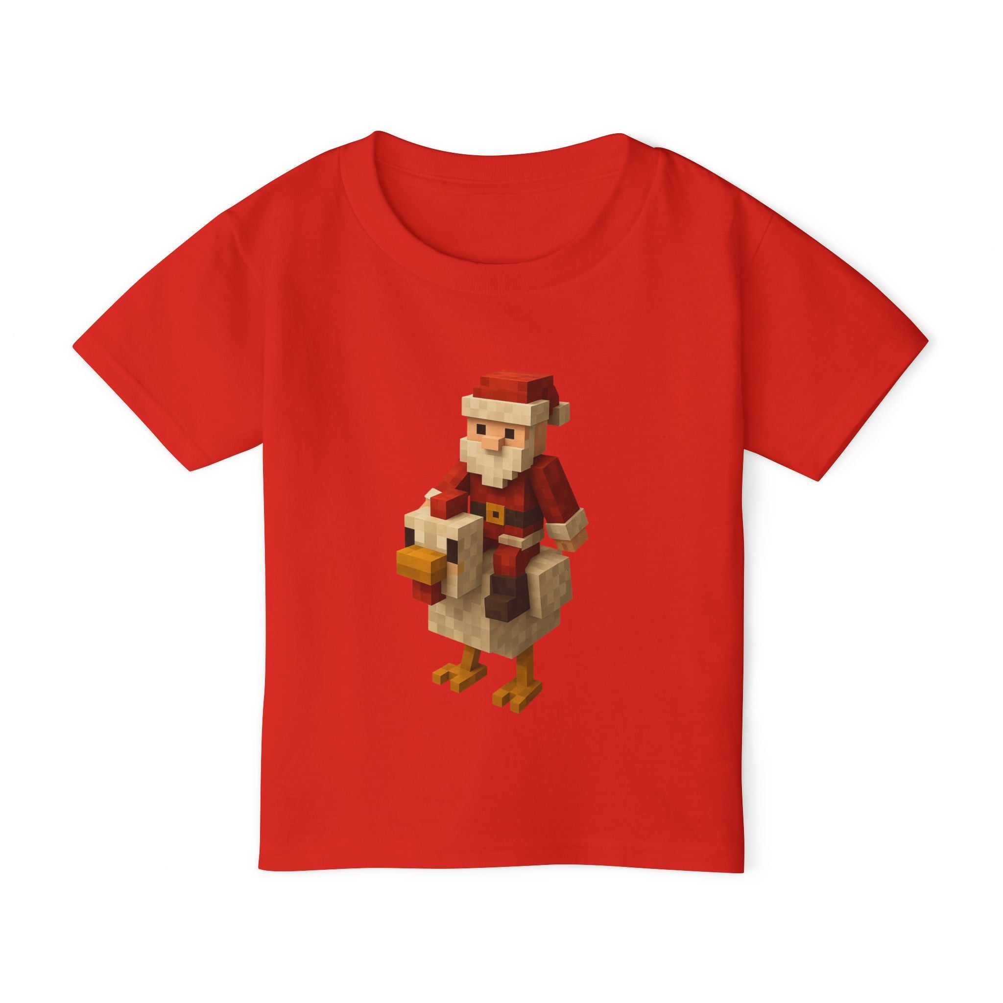 Blocky Chicken Santa Toddler Tee