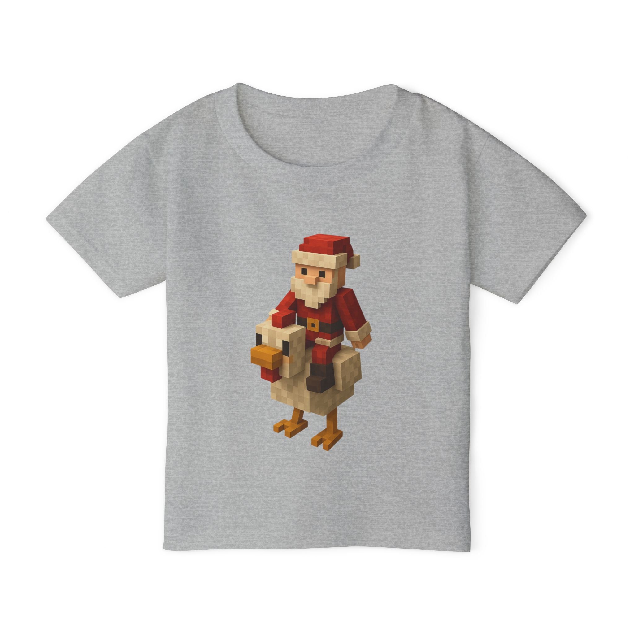 Blocky Chicken Santa Toddler Tee