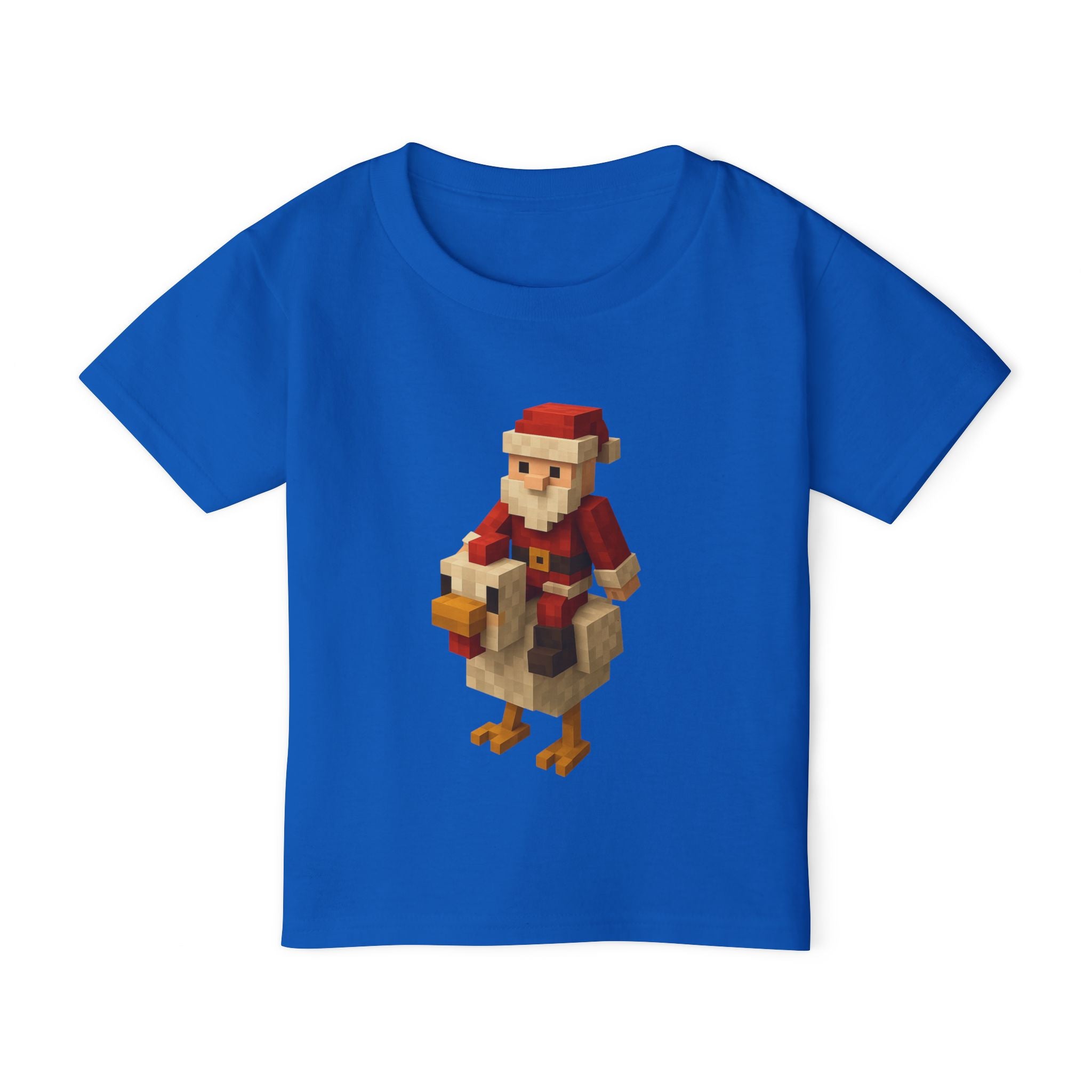 Blocky Chicken Santa Toddler Tee