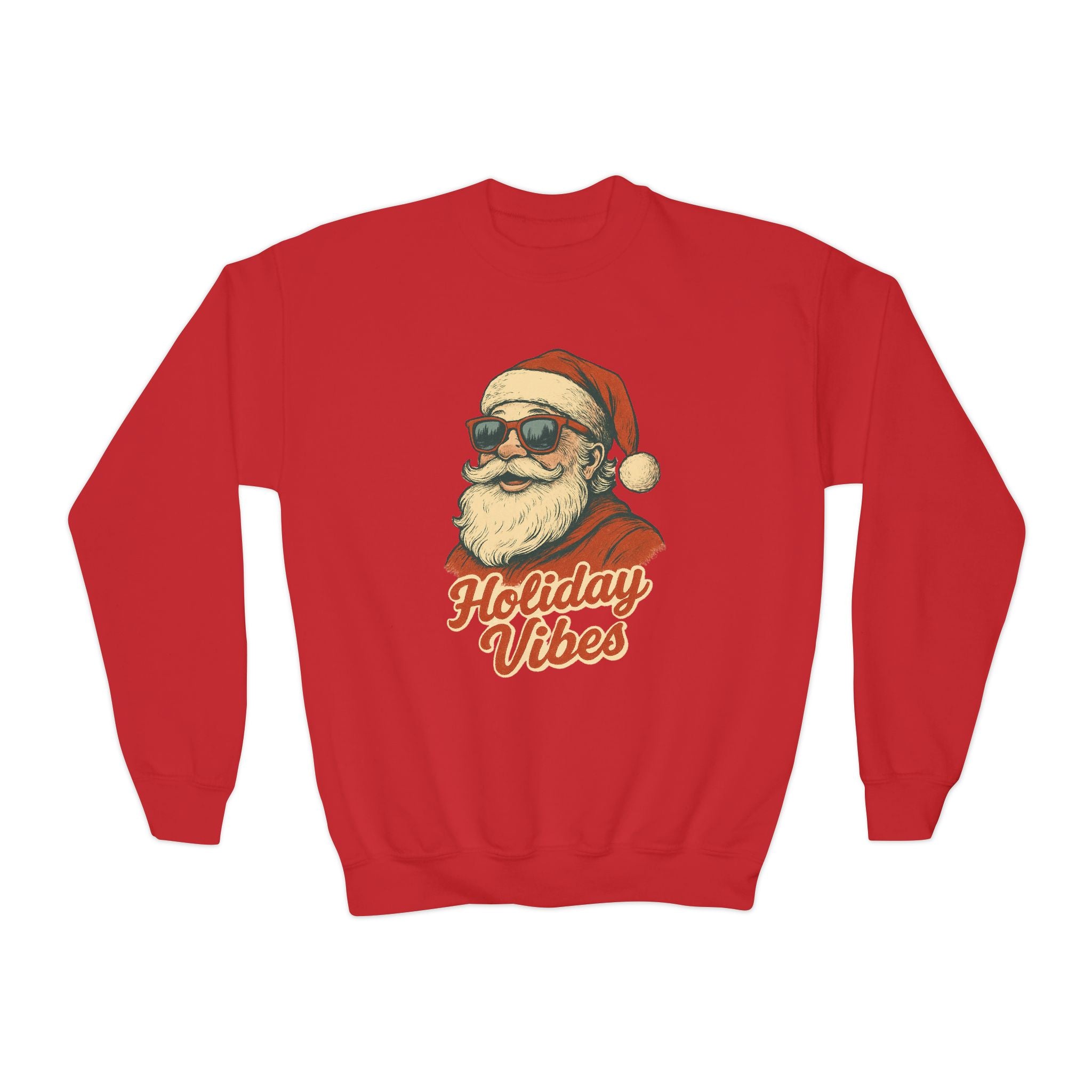 'Holiday Vibes' Santa Youth Sweatshirt