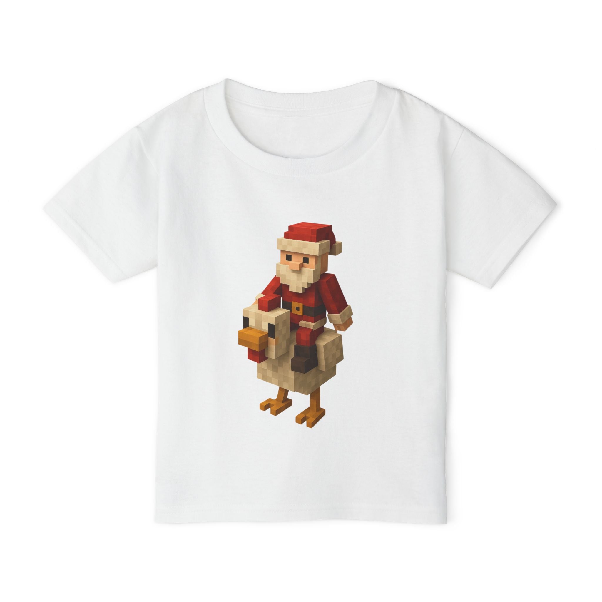 Blocky Chicken Santa Toddler Tee