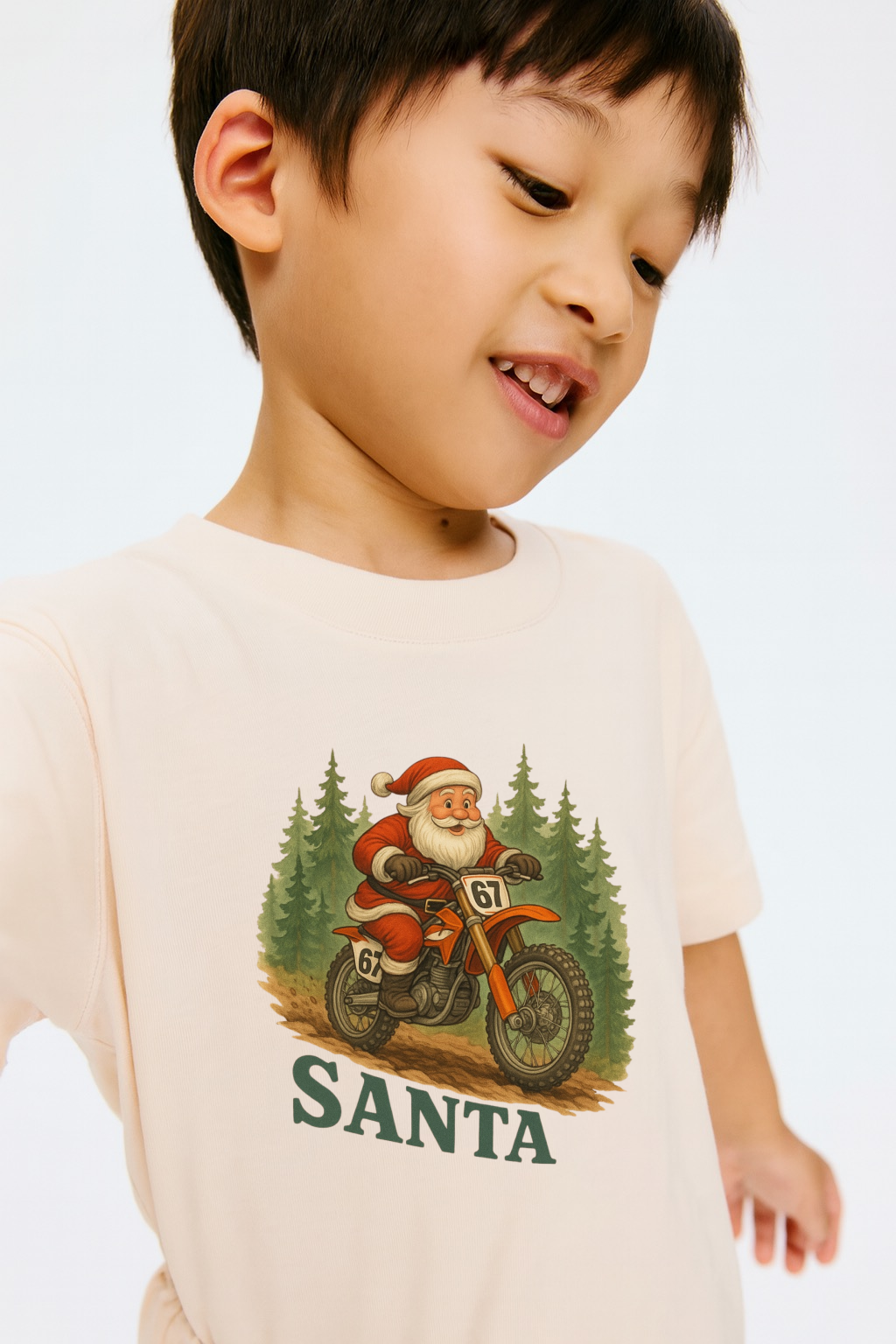 Dirt Bike Santa Toddler Tee